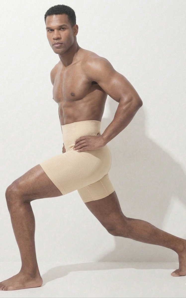Men's High-Waist Tummy Control Compression Shorts – Seamless Body Shaper Slimming Underwear for Core Support and Posture