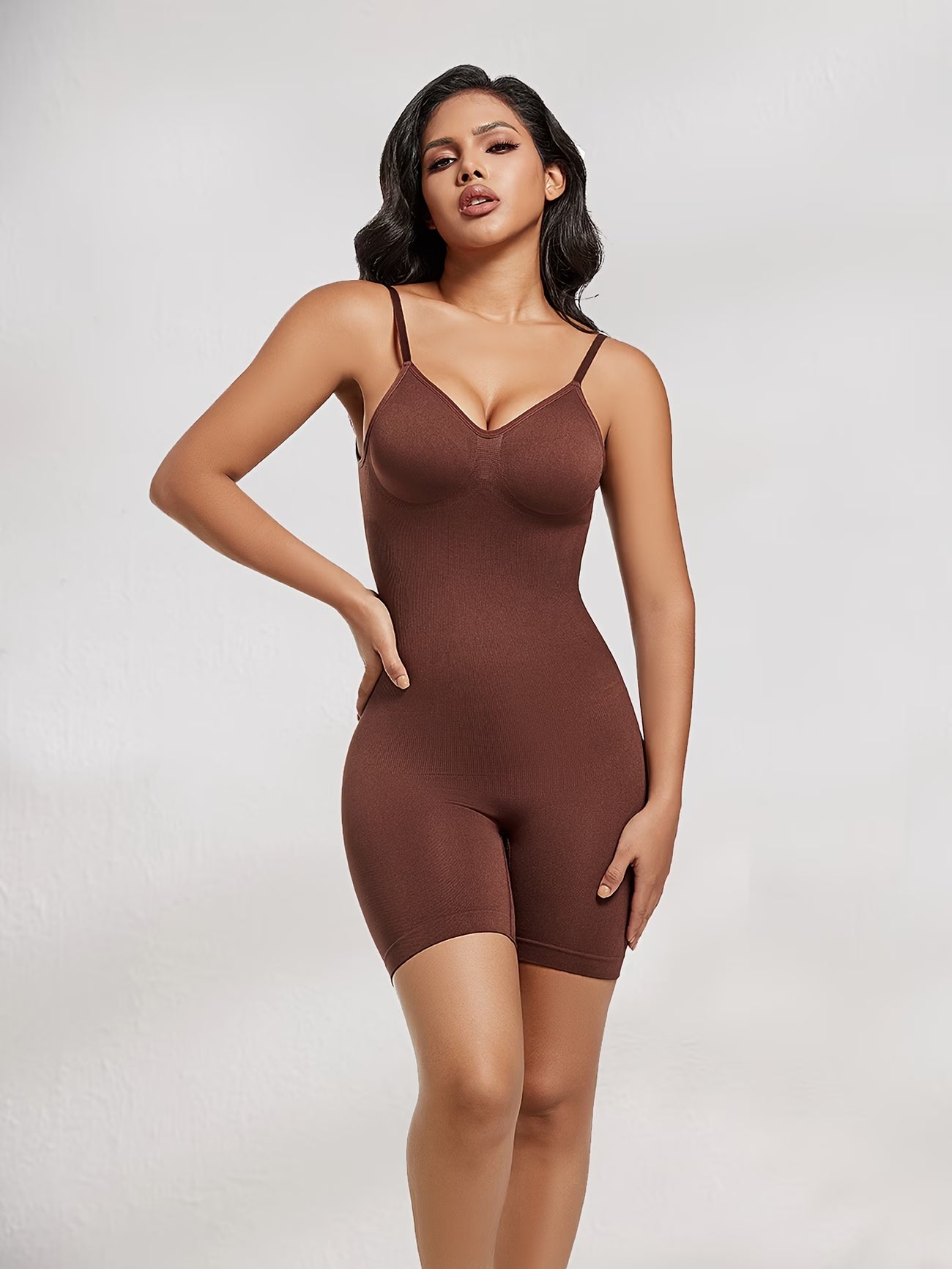 Women Seamless Full Body Shapewear Bodysuit – Tummy Control Slimming Shorts with Waist & Thigh Compression