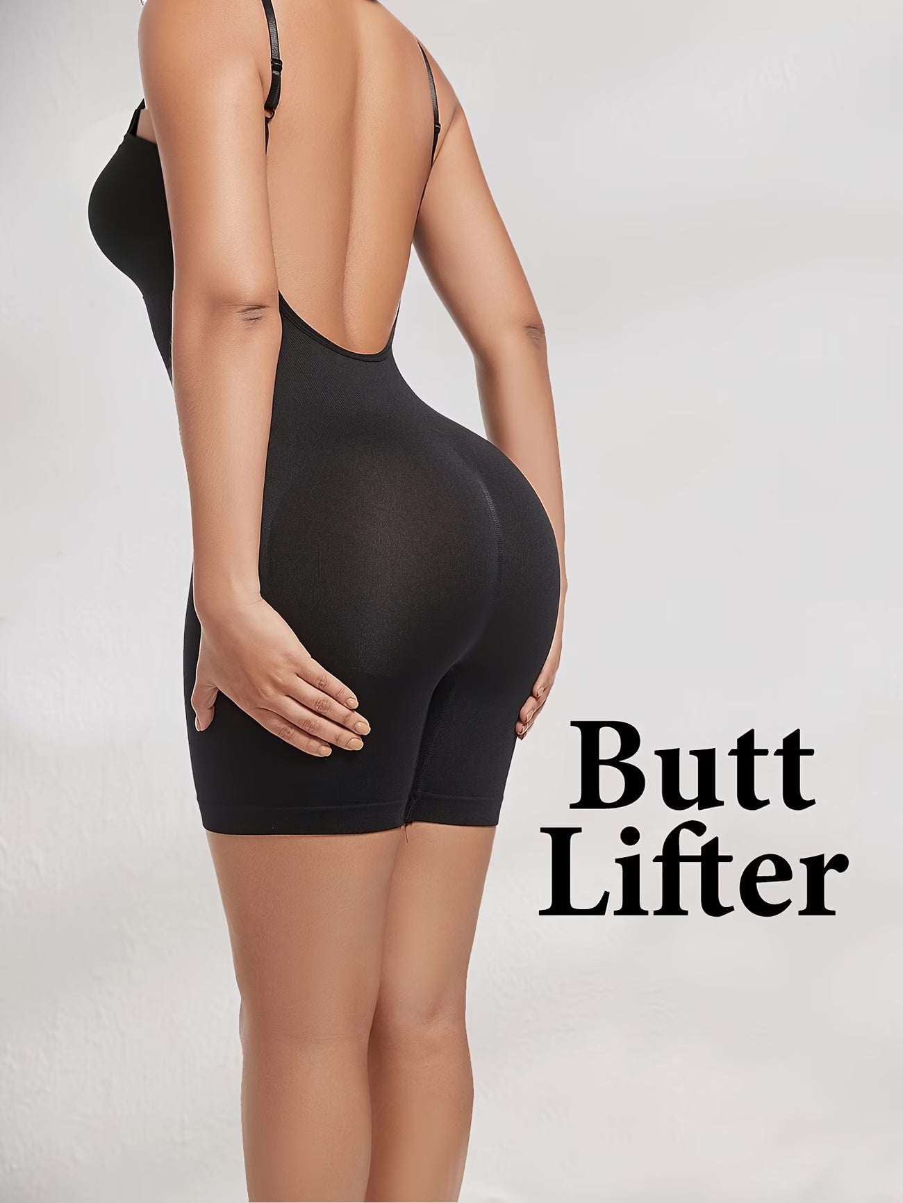 Boxer Brief Style Bodysuit, Seamless Tummy Control, Butt Lifting, Backless, Figure-Hugging Bodysuit