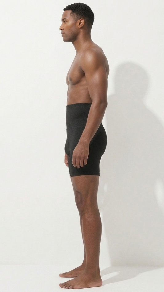 Men's High-Waist Tummy Control Compression Shorts – Seamless Body Shaper Slimming Underwear for Core Support and Posture