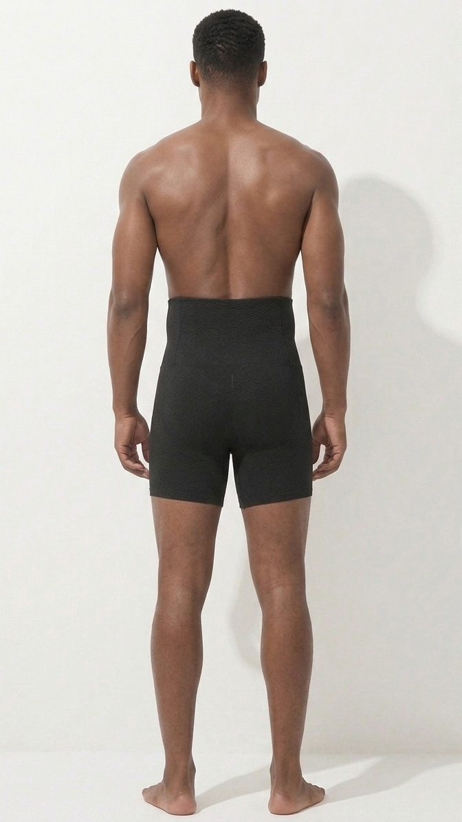 Men's High-Waist Tummy Control Compression Shorts – Seamless Body Shaper Slimming Underwear for Core Support and Posture