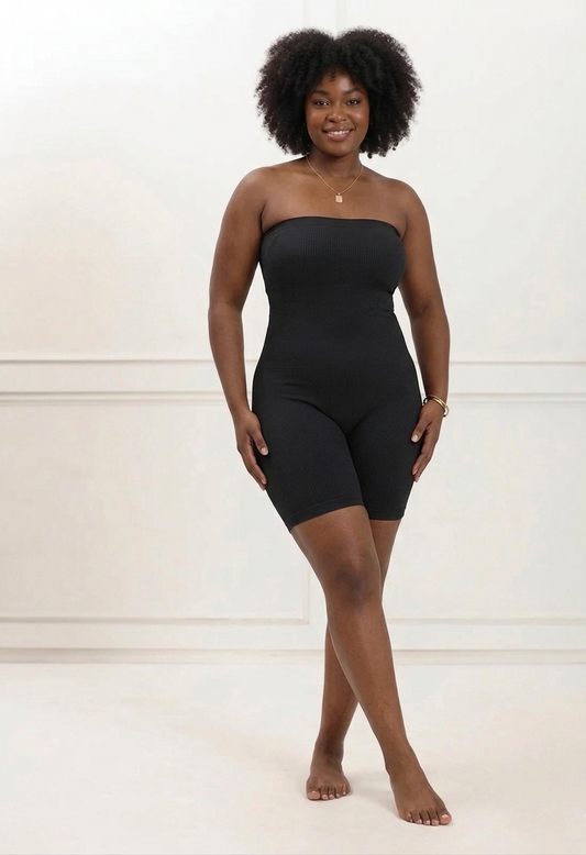 Women Strapless Full Body Shapewear Bodysuit – High Waist Tummy Control Slimming Shorts for Waist, Belly & Thigh Shaping