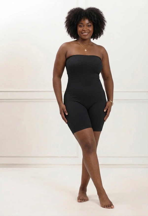 Women Strapless Full Body Shapewear Bodysuit – High Waist Tummy Control Slimming Shorts for Waist, Belly & Thigh Shaping
